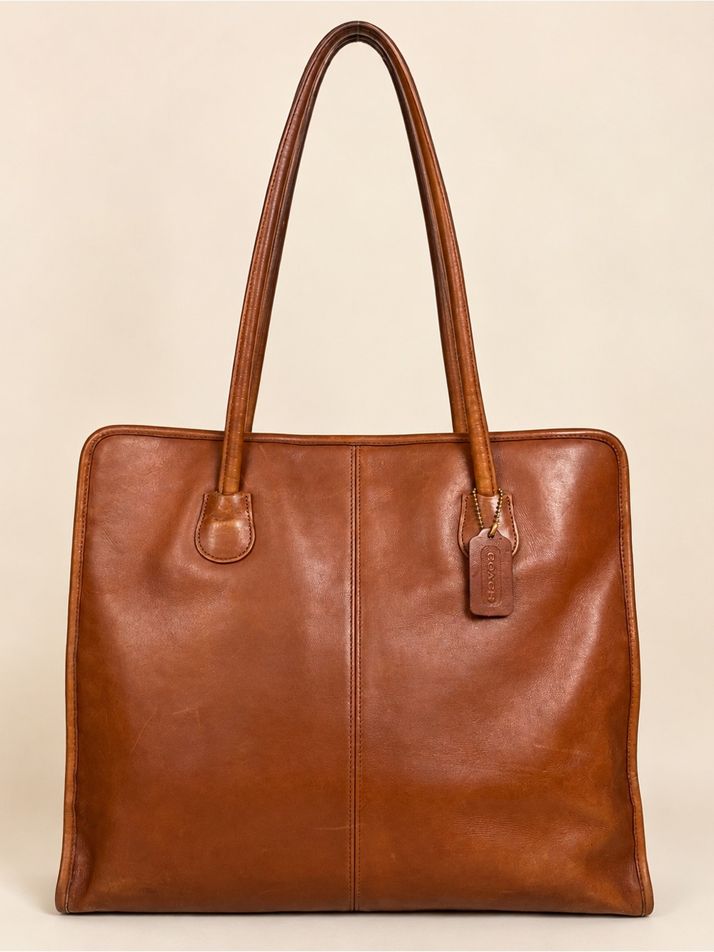 Vintage Coach Legacy 7303 British Tan Leather Large Work Tote Organizer Bag